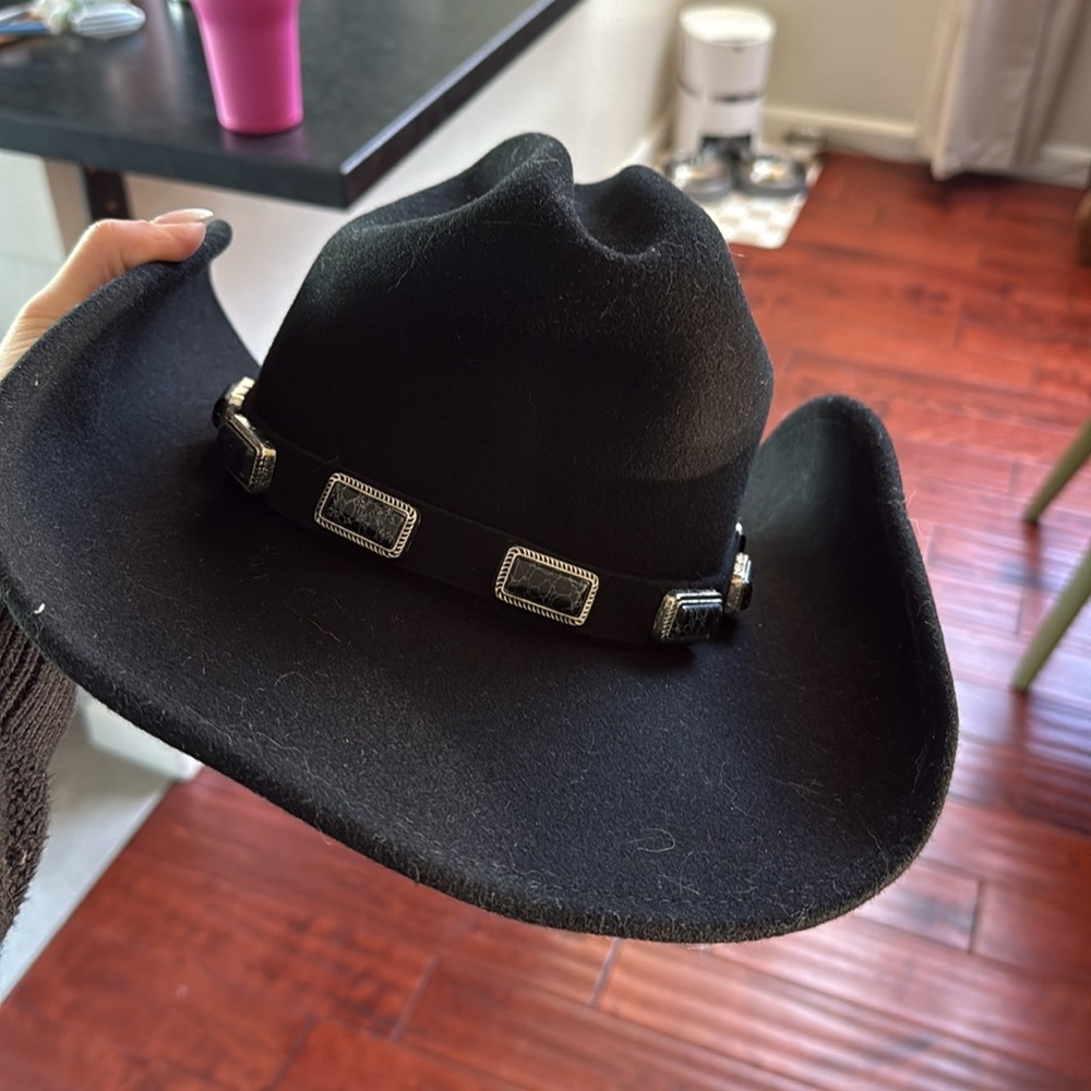 12th Tribe McGraw Black Onyx Cowboy Hat Size O/SO/S - Picture 4 of 5